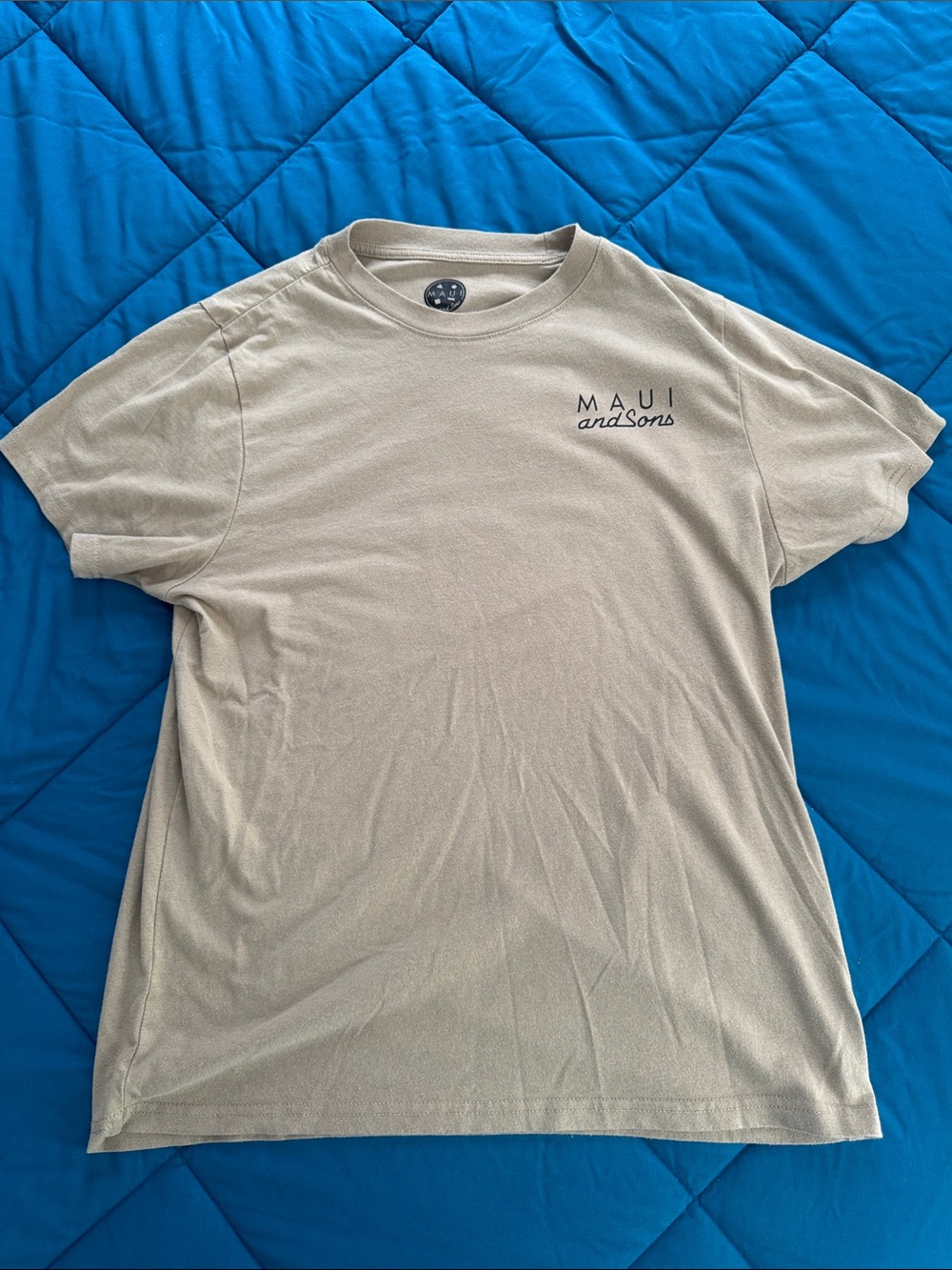Maui and Sons Beige Crew Neck Logo Tee